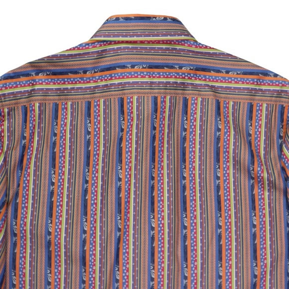 ROBERT GRAHAM Long Sleeve Button Down Shirt Large Hawaiin Multicolor Flip Cuff - Picture 12 of 13
